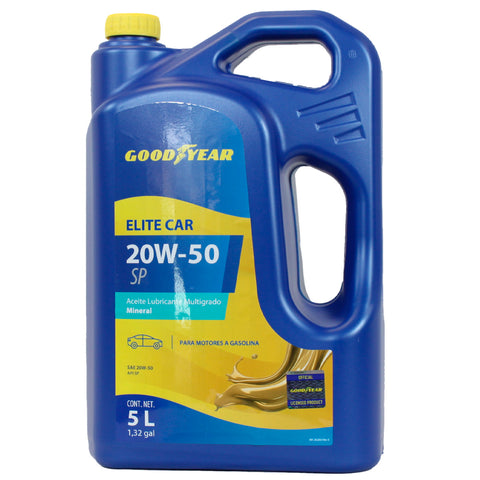 Aceite Goodyear Elite Car Expert 20W50 SP Mineral 5L | Motor Gasolina Alta Protección
