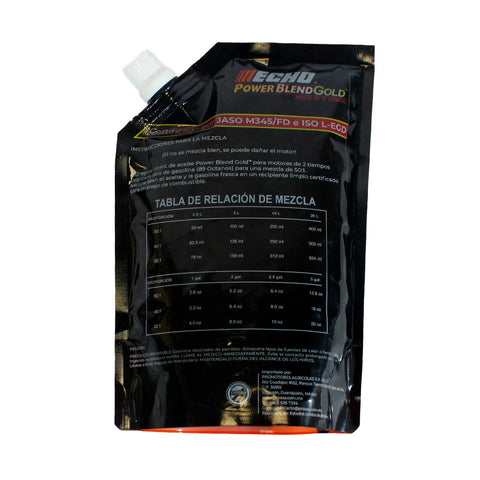 Aceite Echo Power Blend Gold 400ml Pack 50 Unidades Sintético 2 Tiempos JASO FD ISO L-EGD Para 20 Litros de Mezcla