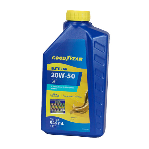 Aceite Goodyear 20W-50 SP Mineral Para Motor Gasolina 946ml Elite Car Alta Protección