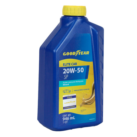 Aceite Goodyear 20W-50 SP Mineral Para Motor Gasolina 946ml Elite Car Alta Protección